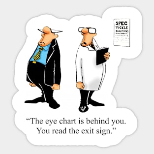 Funny Spectickles Optician Eye Test Humor Sticker